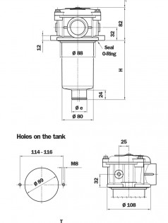 Malý zpětný hydraulický filtr pro přírubu 90 mm